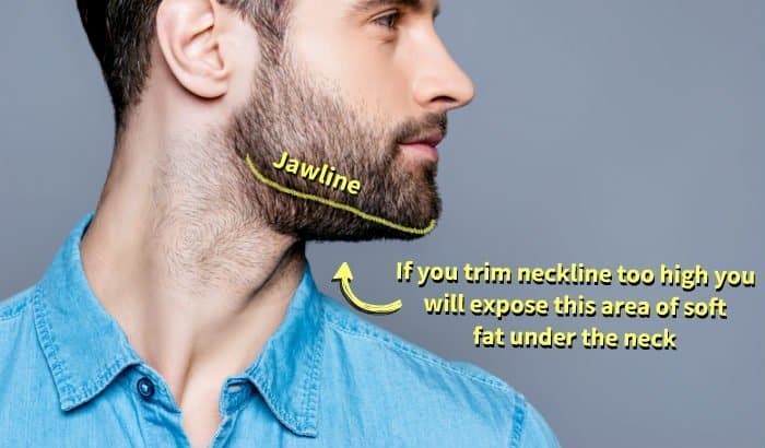 soft fat under beard neckline