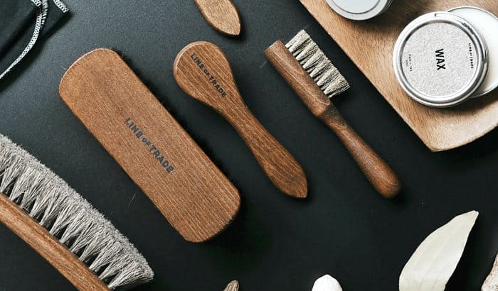 beard brushes on a table