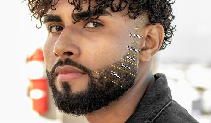 beard fade length example