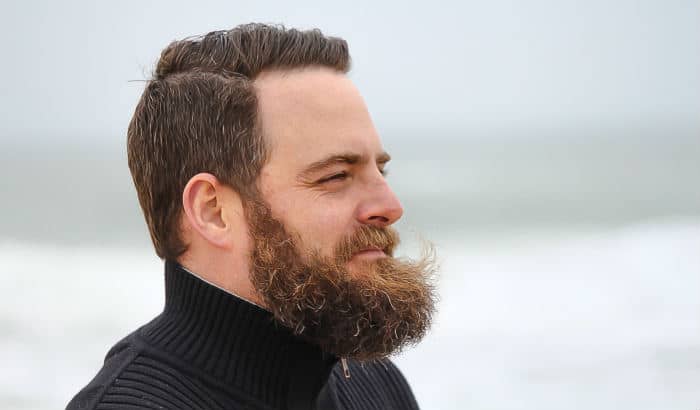 beard in wind