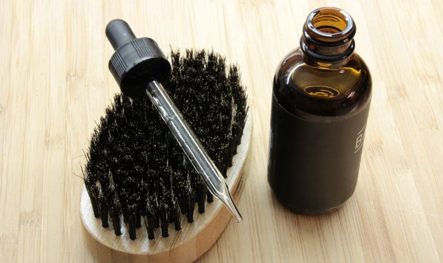 beard oil and dropper cap