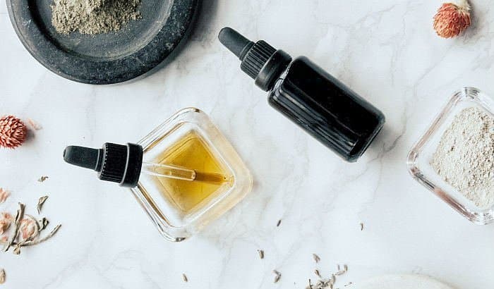 beard oil bottle on the table