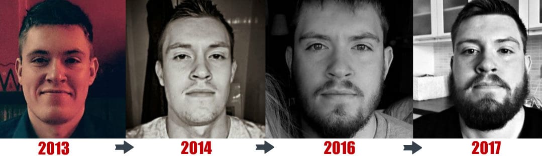 beard progress image from 4 years