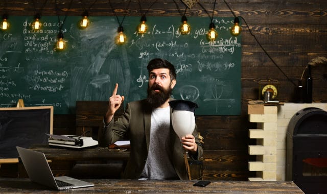 bearded man teaching