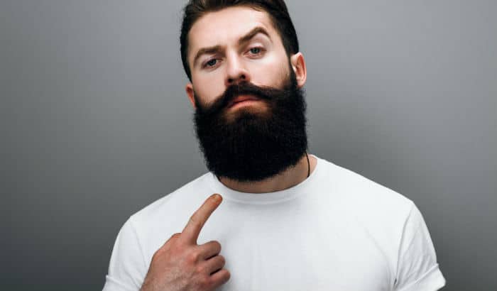 beard with low neckline