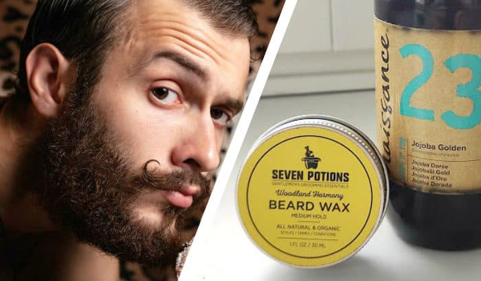 bearded man and jojoba oil beard products