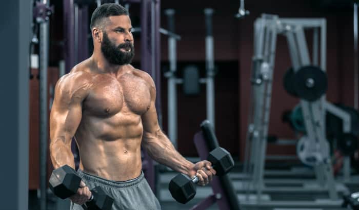 bearded man working out