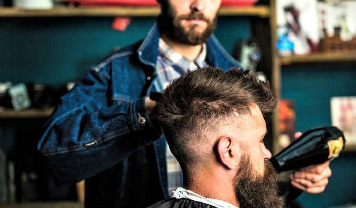 blow drying beard