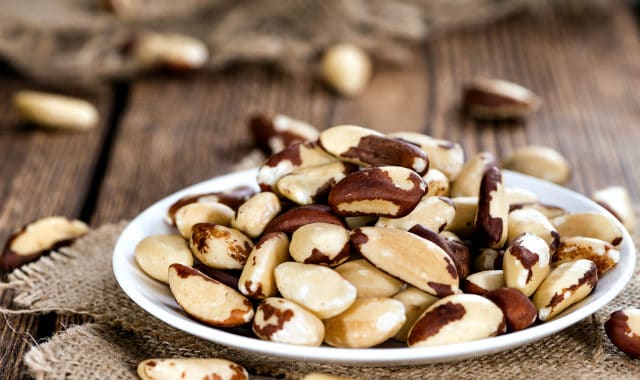 brazil nuts on a plate