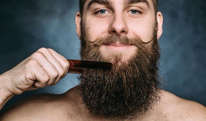 combing long beard