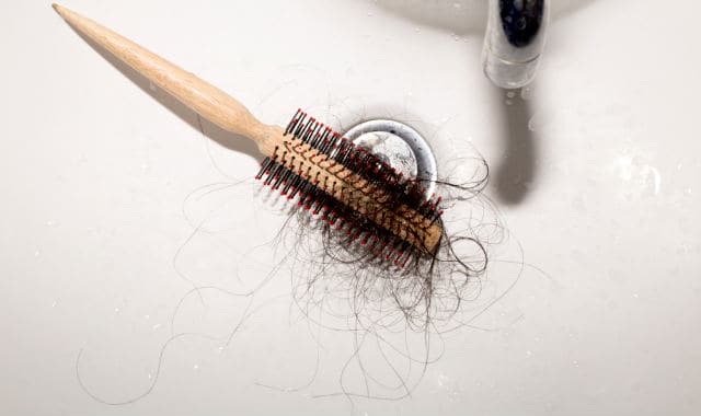 facial hair fallen into a brush