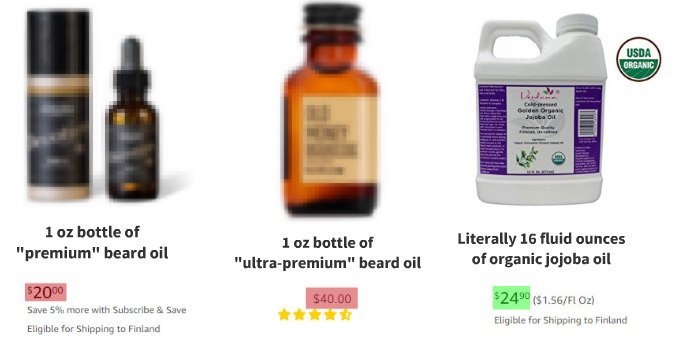 cheap beard oil substitutes vs. premade beard oil