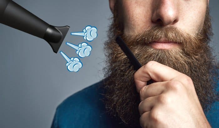 how to blow dry a beard