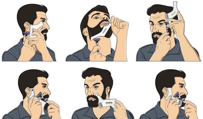 how to use a beard shaping tool illustration