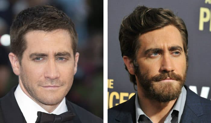 jake gyllenhaal beard vs no beard