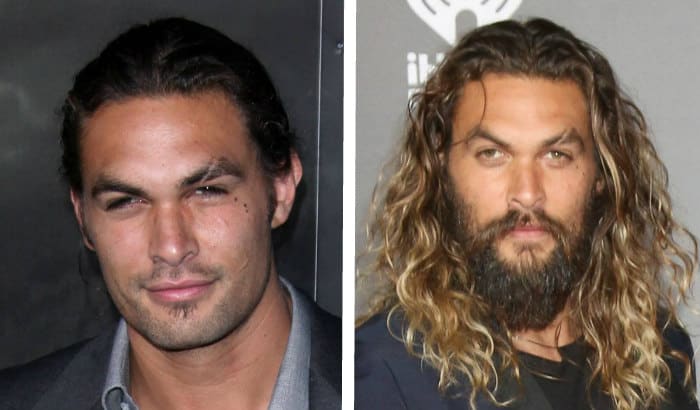 jason momoa beard vs no beard