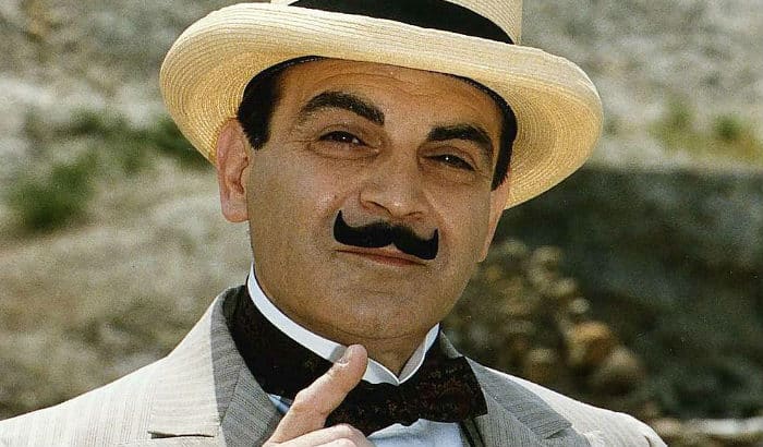 petite handlebar moustache of hercule poirot