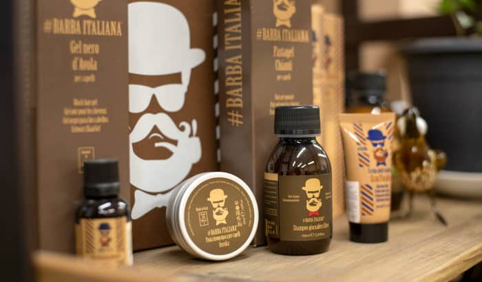 various beard products on a table